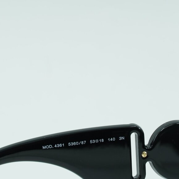 Versace VE4361 536087 Oval Sunglasses – Black/Grey main image 7